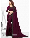 Deep Wine Designer Wedding Wear Sari