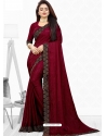 Wine Designer Wedding Wear Sari