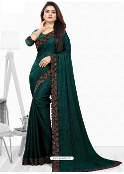 Teal Designer Wedding Wear Sari