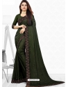 Dark Green Designer Wedding Wear Sari