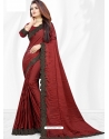 Tomato Red Designer Wedding Wear Sari