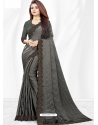 Grey Designer Wedding Wear Sari