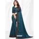 Teal Blue Designer Wedding Wear Sari