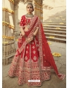 Red Designer Silk Bridal Wear Lehenga Choli