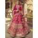 Rose Red Designer Silk Bridal Wear Lehenga Choli