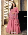 Pink Designer Wedding Wear Dola Silk Anarkali Suit