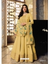 Yellow Designer Wedding Wear Dola Silk Anarkali Suit