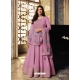 Mauve Designer Wedding Wear Dola Silk Anarkali Suit