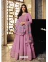 Mauve Designer Wedding Wear Dola Silk Anarkali Suit