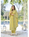Light Yellow Designer Party Wear Blooming Georgette Palazzo Suit