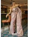Light Brown Designer Wedding Wear Sari