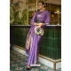 Lavender Designer Wedding Wear Sari