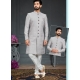 Light Grey Premium Men's Designer Italian Indo Western Sherwani