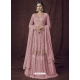 Dusty Pink Designer Party Wear Faux Georgette Wedding Suit