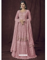 Dusty Pink Designer Party Wear Faux Georgette Wedding Suit