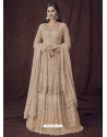 Light Beige Designer Party Wear Faux Georgette Wedding Suit