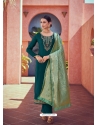 Teal Premium Designer Heavy Tusser Silk Salwar Suit