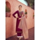 Deep Wine Premium Designer Heavy Tusser Silk Salwar Suit