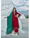 Tomato Red Premium Designer Fancy Chinon Sequins Salwar Suit