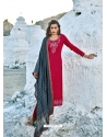 Rose Red Premium Designer Fancy Chinon Sequins Salwar Suit