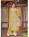 Yellow Readymade Designer Party Wear Heavy Rayon Palazzo Suit