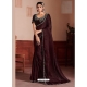 Maroon Designer Satin Silk Wedding Wear Sari