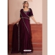 Deep Wine Designer Satin Silk Wedding Wear Sari