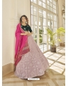 Dusty Pink Designer Georgette Wedding Wear Lehenga Choli