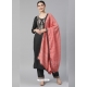 Black Readymade Designer Party Wear Muslin Palazzo Suit