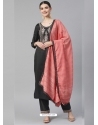 Black Readymade Designer Party Wear Muslin Palazzo Suit