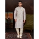 White Exclusive Readymade Malai Silk Kurta Pajama With Jacket