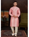 Peach Exclusive Readymade Malai Silk Kurta Pajama With Jacket