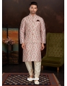 Off White Exclusive Readymade Malai Silk Kurta Pajama With Jacket