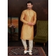 Yellow Exclusive Readymade Malai Silk Kurta Pajama With Jacket