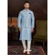 Blue Exclusive Readymade Malai Silk Kurta Pajama With Jacket