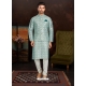 Sky Blue Exclusive Readymade Malai Silk Kurta Pajama With Jacket