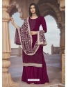 Deep Wine Premium Designer Georgette Salwar Suit