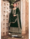 Dark Green Premium Designer Faux Georgette Salwar Suit