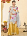 Light Grey Premium Designer Faux Georgette Salwar Suit