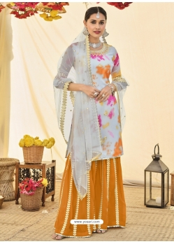 Light Grey Premium Designer Faux Georgette Salwar Suit