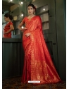 Red Designer Art Silk Wedding Wear Sari