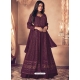 Deep Wine Designer Wedding Wear Real Georgette Anarkali Suit