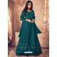 Teal Designer Wedding Wear Real Georgette Anarkali Suit