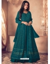 Teal Designer Wedding Wear Real Georgette Anarkali Suit