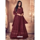 Maroon Designer Wedding Wear Real Georgette Anarkali Suit