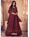 Maroon Designer Wedding Wear Real Georgette Anarkali Suit