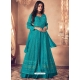 Turquoise Designer Wedding Wear Real Georgette Anarkali Suit