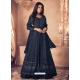 Navy Blue Designer Wedding Wear Real Georgette Anarkali Suit