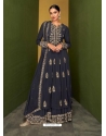 Navy Blue Fabulous Designer Real Georgette Palazzo Suit