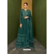 Teal Fabulous Designer Real Georgette Palazzo Suit